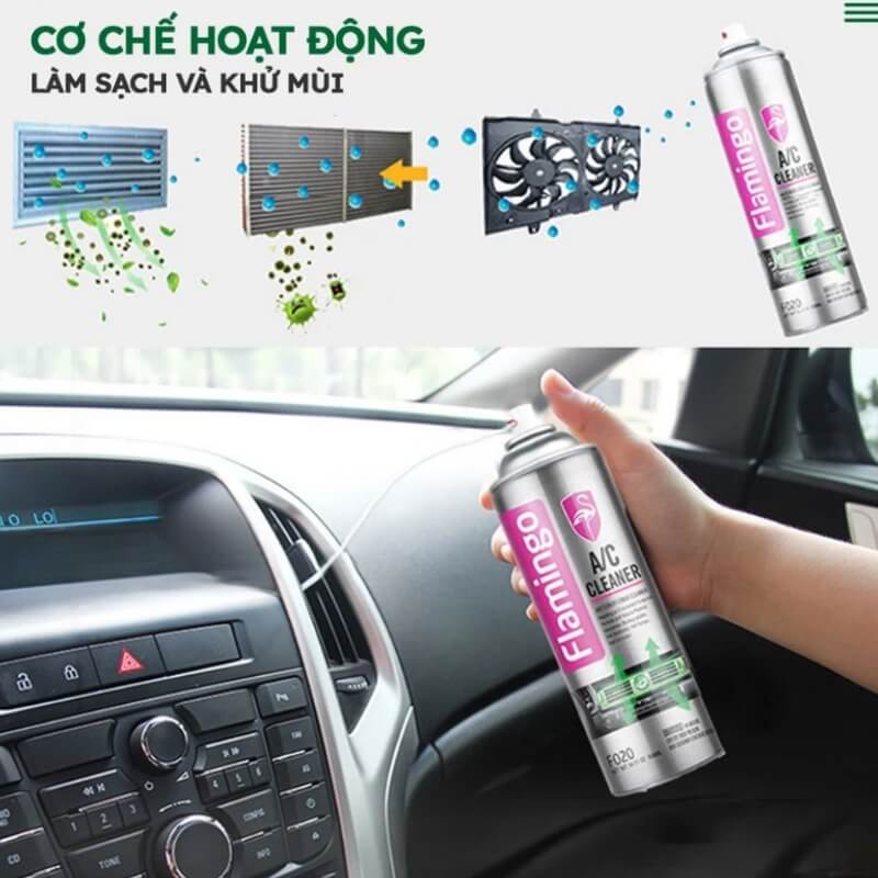 Bình Xịt Bọt Vệ Sinh Khử Mùi Điều Hòa Ô Tô Flamingo F020